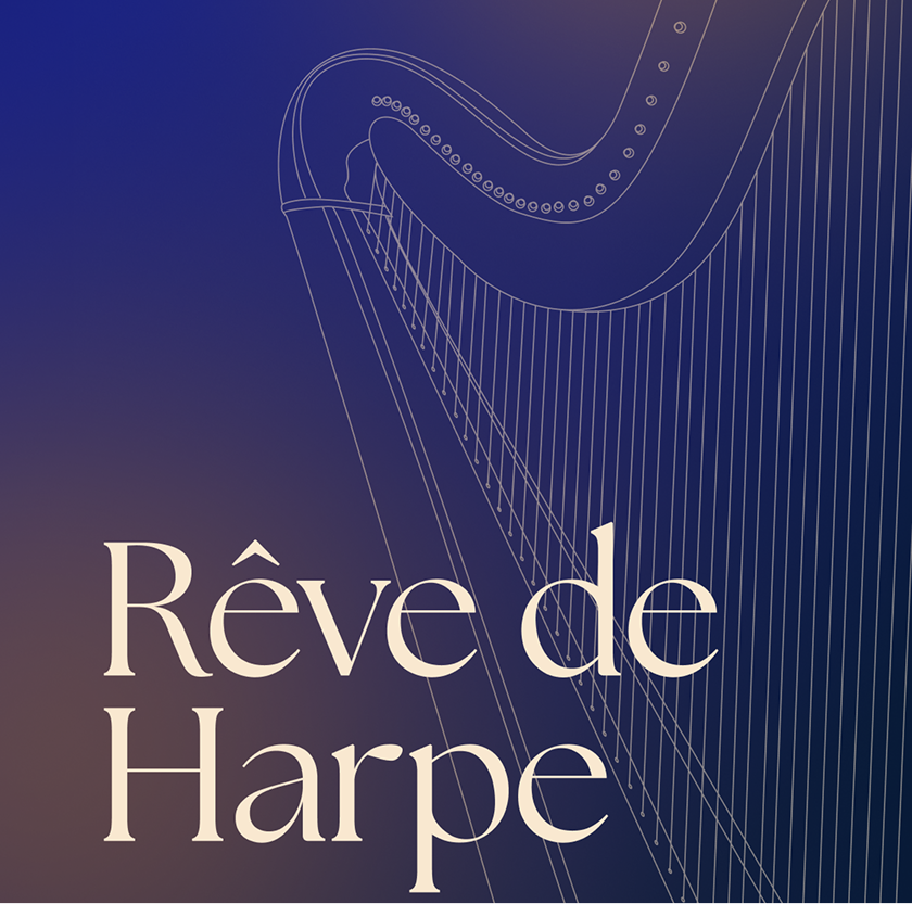 Affiche pour le spectacle de Céline Bacuzzi, Harpiste